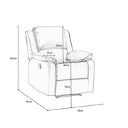 Recliner Leictreach Palermo 3+1 Tacar Tolg Leathar Liath