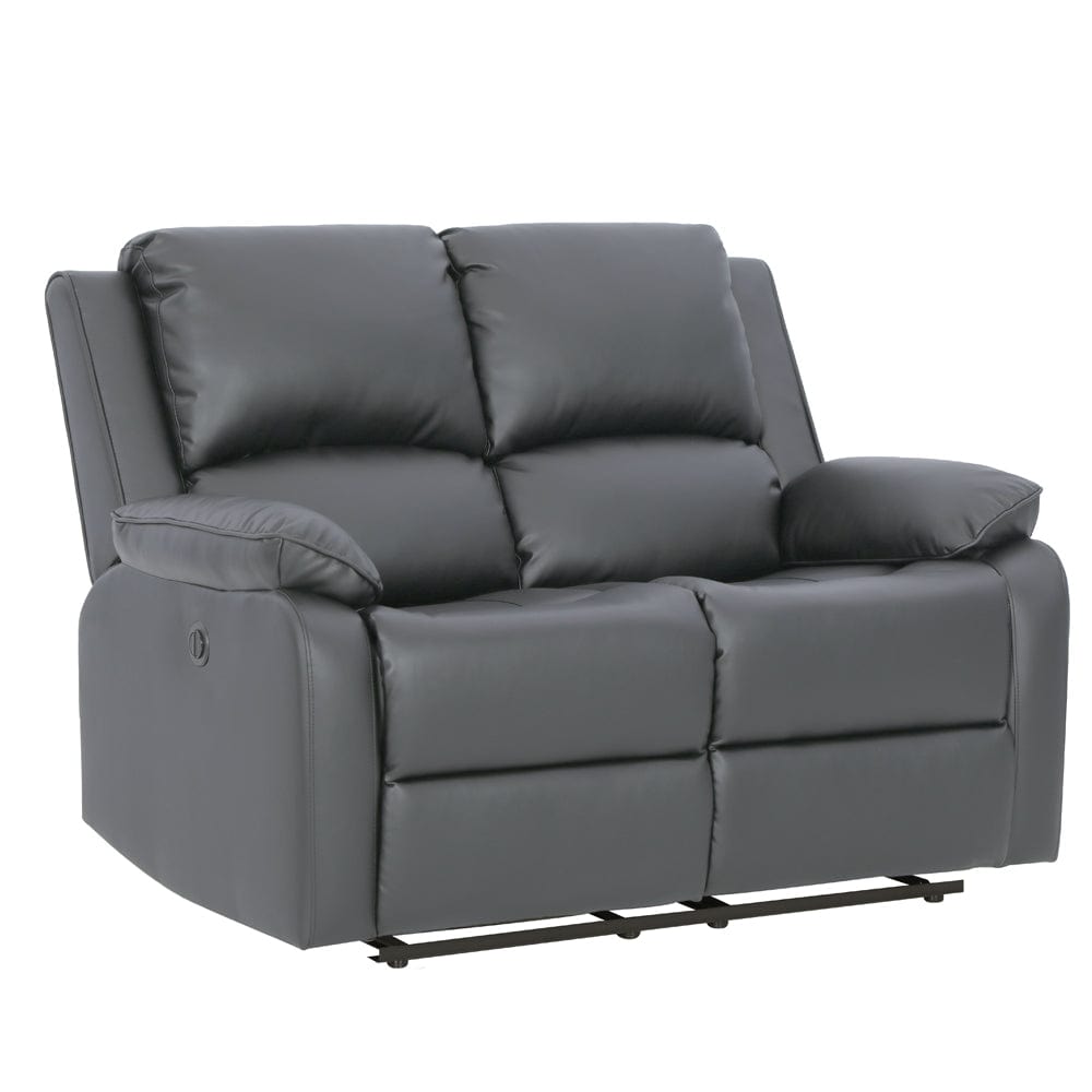 Palermo Grey Leather 2 Seater Electric Or Manual Recliner Sofa