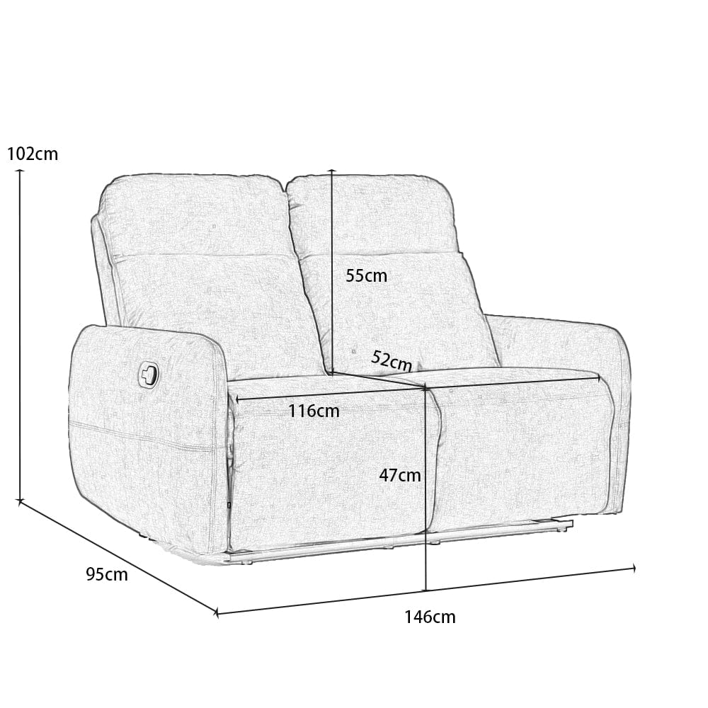 Elvie Grey Velvet Manual Recliner Sofa / Armchair