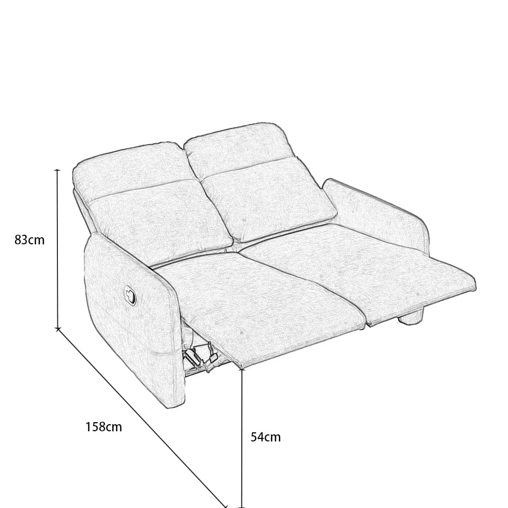 Elvie Grey Velvet Manual Recliner Sofa / Armchair