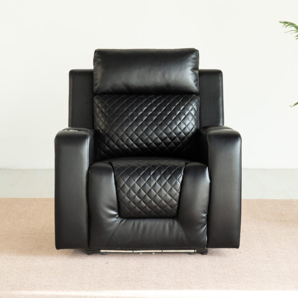 Black PU Leather Electric Recliner Functional 2 Seater Sofa/3 Seater Sofa / Armchair Set