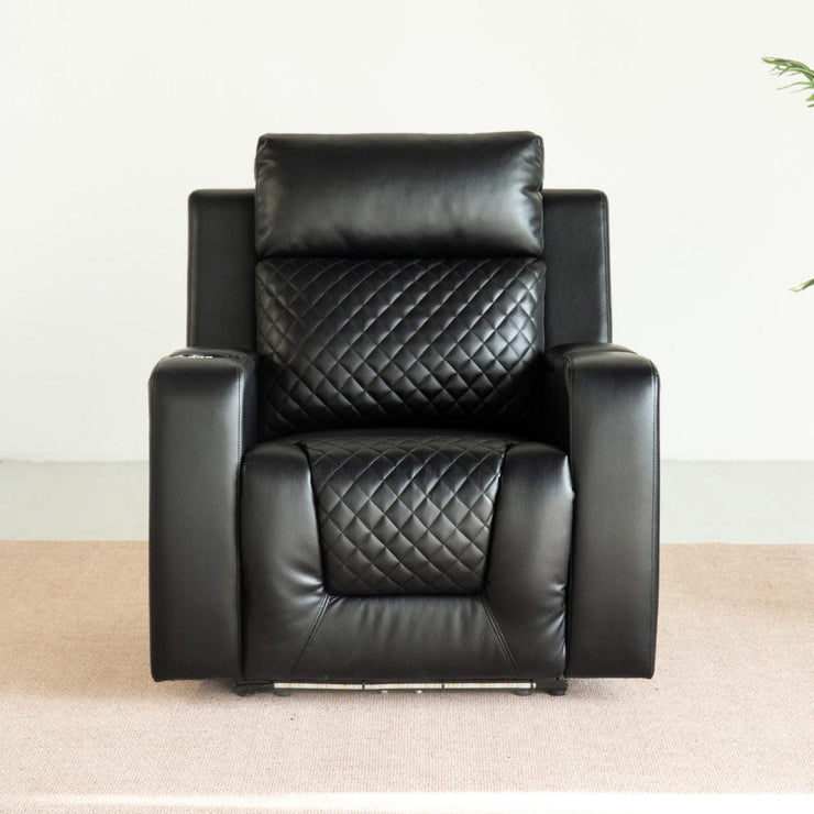 Black PU Leather Electric Recliner Functional 2 Seater Sofa/3 Seater Sofa / Armchair Set
