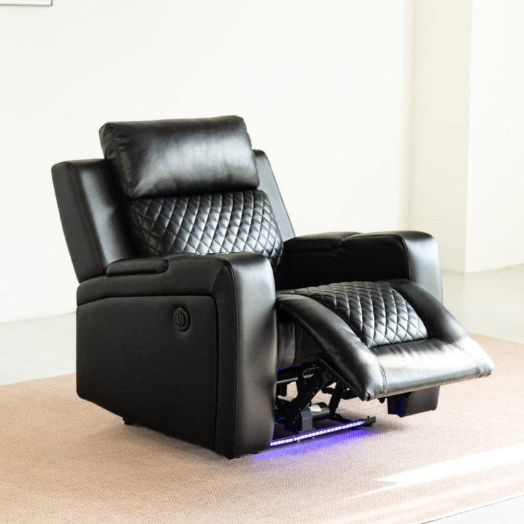 Black PU Leather Electric Recliner Functional 2 Seater Sofa/3 Seater Sofa / Armchair Set