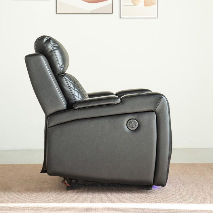 Black PU Leather Electric Recliner Functional 2 Seater Sofa/3 Seater Sofa / Armchair Set