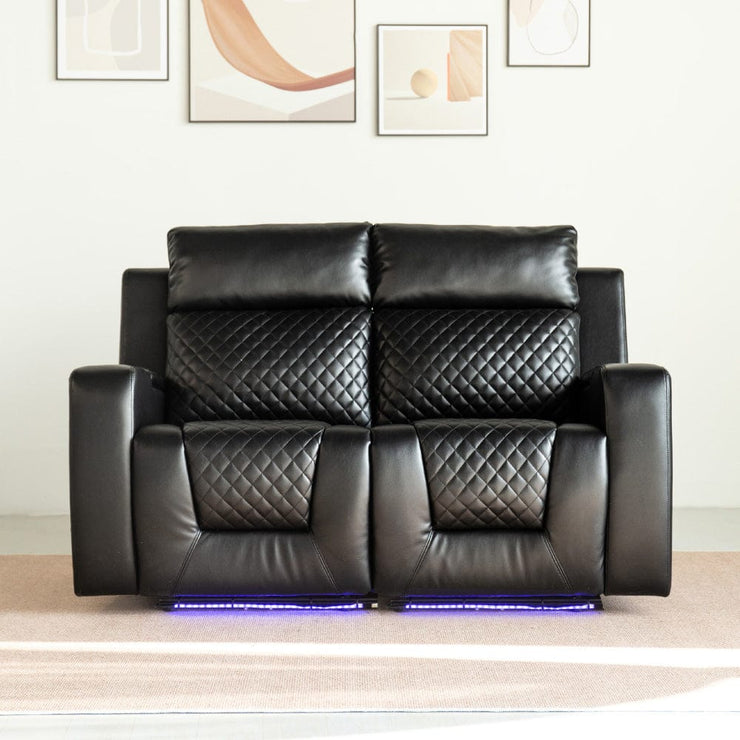 Black PU Leather Electric Recliner Functional 2 Seater Sofa/3 Seater Sofa / Armchair Set