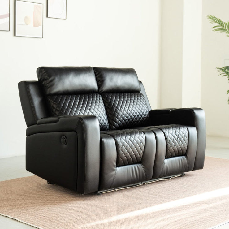 Black PU Leather Electric Recliner Functional 2 Seater Sofa/3 Seater Sofa / Armchair Set