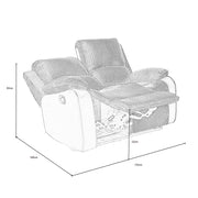 Boston 2+1+1 Grey Plush Fabric Manual/Electric Recliner Sofa Set