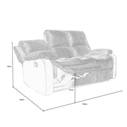 Boston 3+1+1 Grey Plush Fabric Manual/Electric Recliner Sofa Set