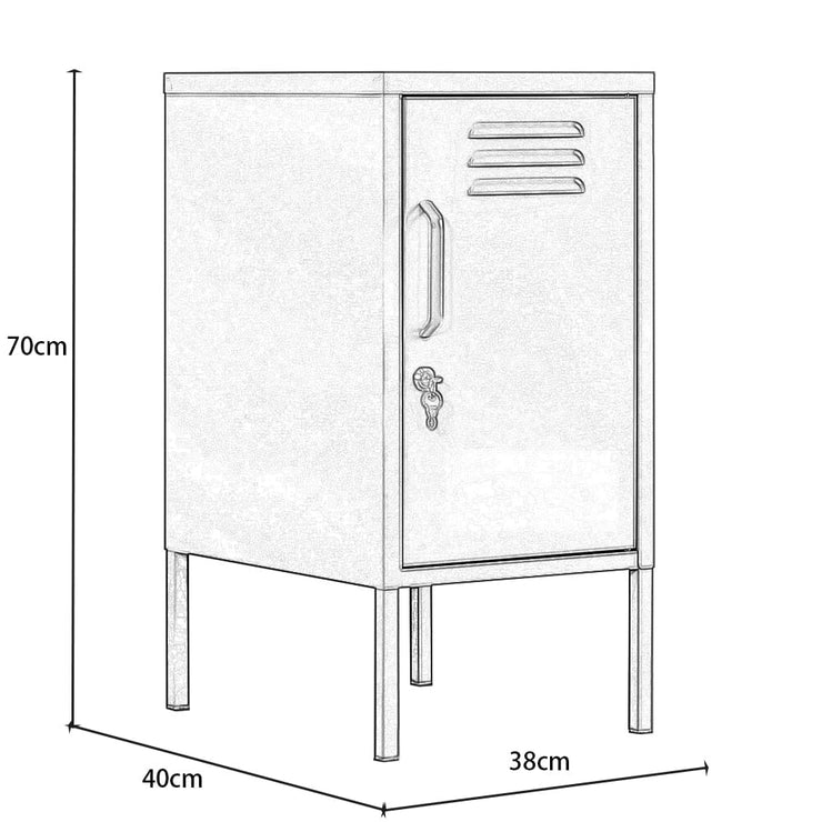 Steel Lush® Night Stand Cabinet With Adjustable Shelf And Locker