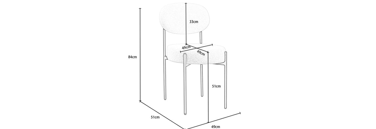 Set Of 2 Essie Round Upholstered Boucle Dining Chair