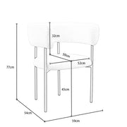 Belluno 180cm Sínte Tábla Itheacháin Le 4 Chathaoirleach Boucle Agus Binse