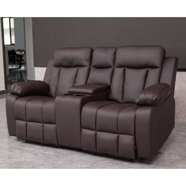 Brown PU Leather Pushback Recliner 2 Seater Sofa/3 Seater Sofa / Armchair Set