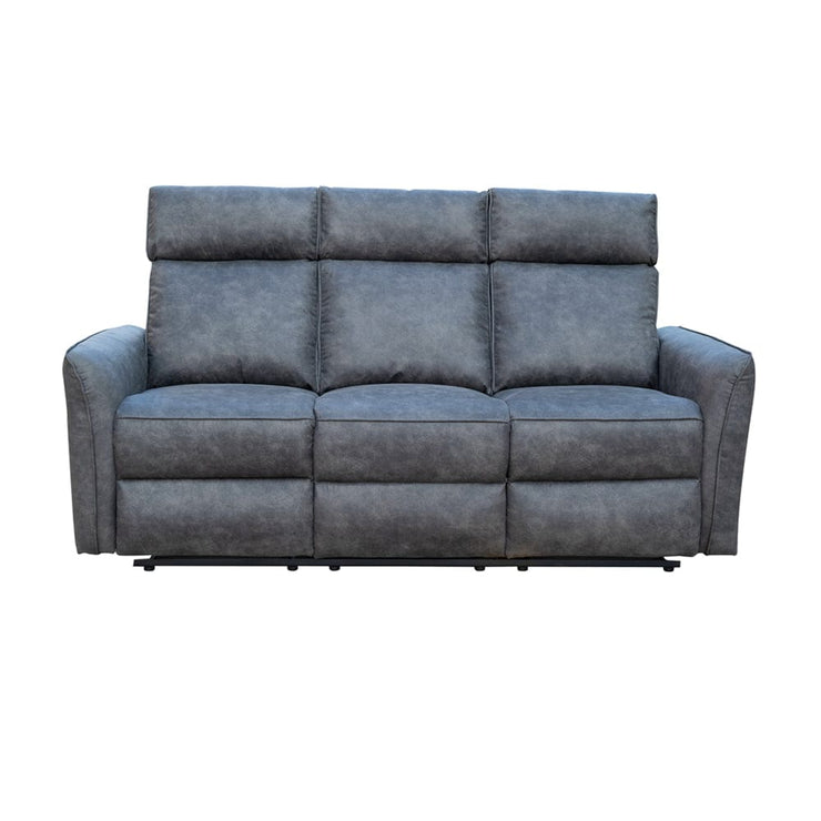 Leathaire Grey Manual Recliner Sofa / Armchair Set