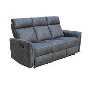 Leathaire Grey Manual Recliner Sofa / Armchair Set