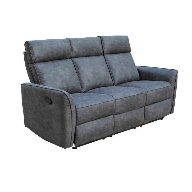 Leathaire Grey Manual Recliner Sofa / Armchair Set