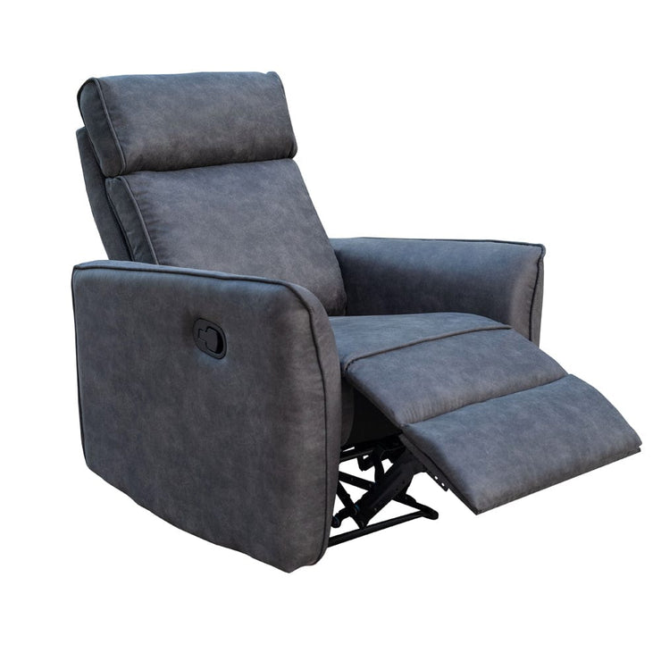 Leathaire Grey Manual Recliner Sofa / Armchair Set