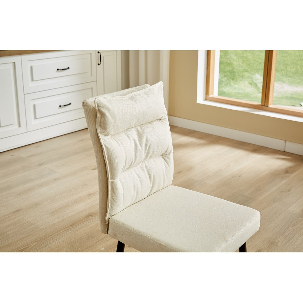 A Pair of Dining Chairs with Cushioned Backrest