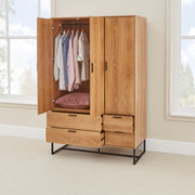 Belluno Industrial Style 2 Piece Bedroom Set With Wardrobe And Chest