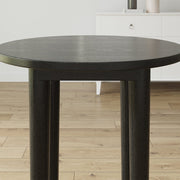 Luna 60cm Black Round Dining Table With Rubber Wood Legs