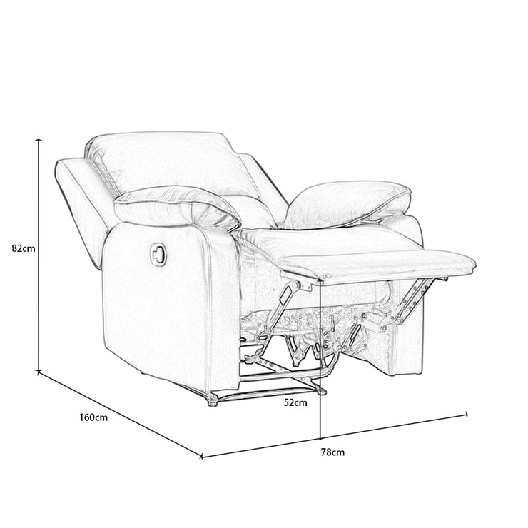 Palermo Electric Recliner 3+1 Grey Leather  Sofa Set