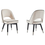 Set Of 2 Amore Velvet Upholstery Dining Chair with Legs