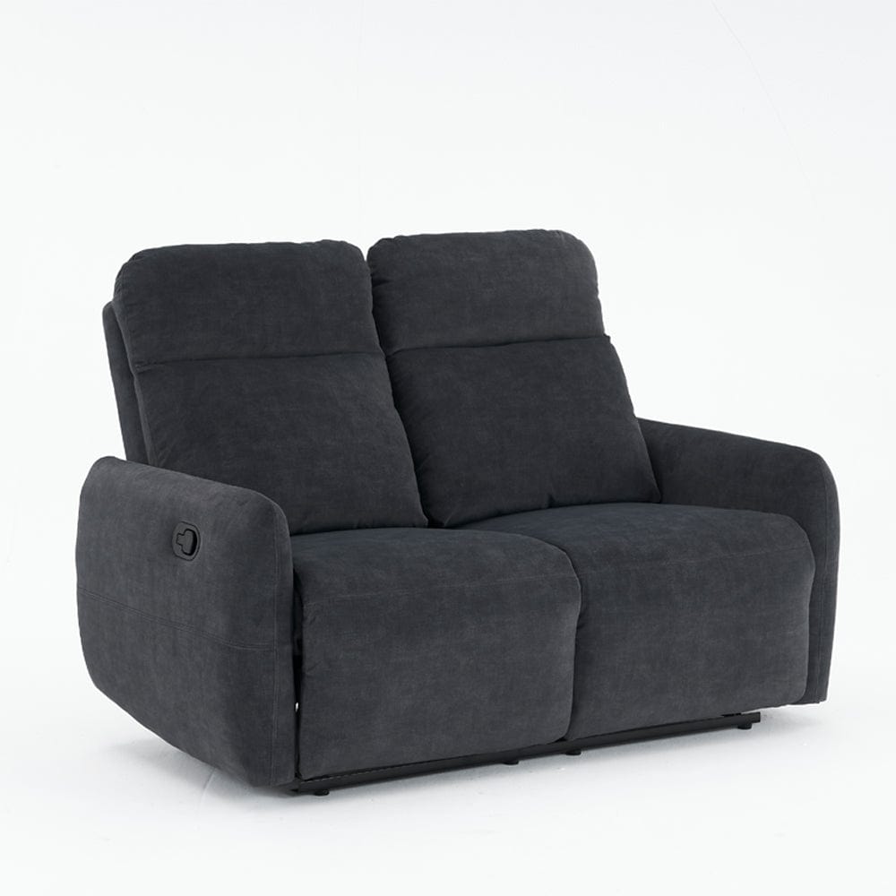 Elvie Grey Velvet Manual Recliner Sofa / Armchair