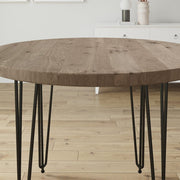 Belluno Industrial Style 120cm Round Dining Table With Hairpin Legs