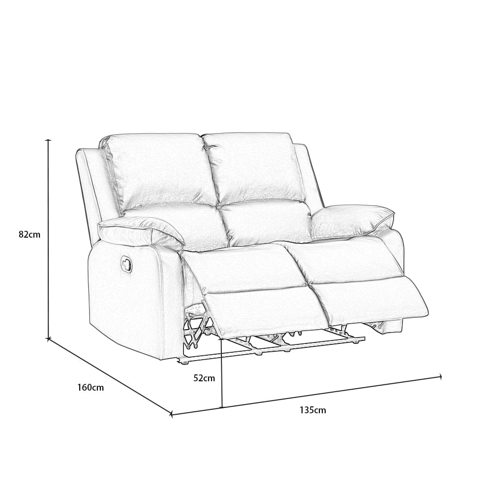 Palermo Grey Leather 2 Seater Electric Or Manual Recliner Sofa