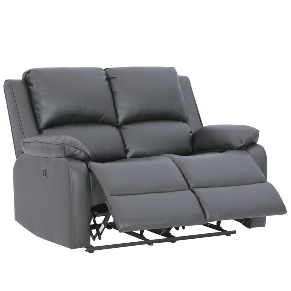 Palermo Grey Leather 2 Seater Electric Or Manual Recliner Sofa