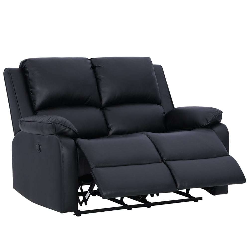 Palermo Black Leather 2 Seater Electric Or Manual Recliner Sofa