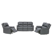 Palermo 3+2+1 Grey Leather Electric Or Manual Recliner Sofa Set