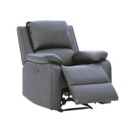 Palermo Grey Leather Electric Recliner Armchair Single Sofa Lounge Chair