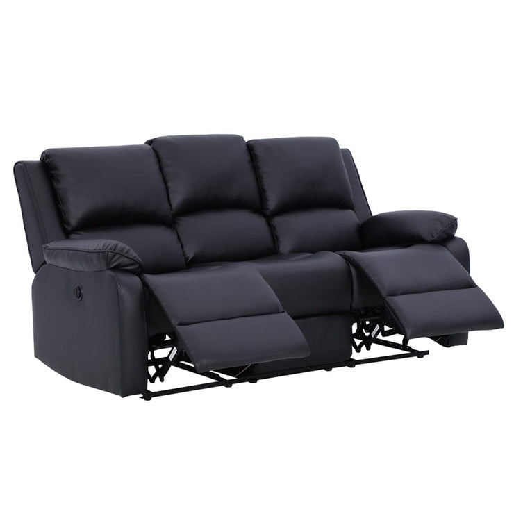 Palermo 3+2+1 Black Leather Electric Or Manual Recliner Sofa Set