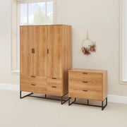 Belluno Industrial Style 2 Piece Bedroom Set With Wardrobe And Chest