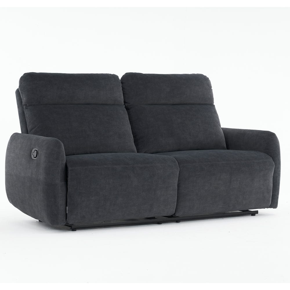 Elvie Grey Velvet Manual Recliner Sofa / Armchair