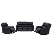 Palermo 3+2+1 Black Leather Electric Or Manual Recliner Sofa Set