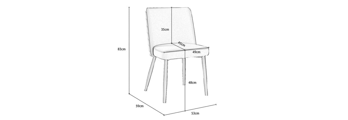 Set Of 2 Misa Velvet Dining Chair