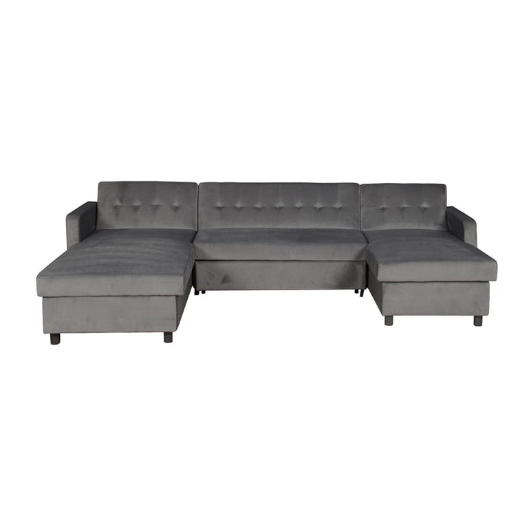 Avery Large U-Shape Storage Corner Sofa Bed With Ottoman