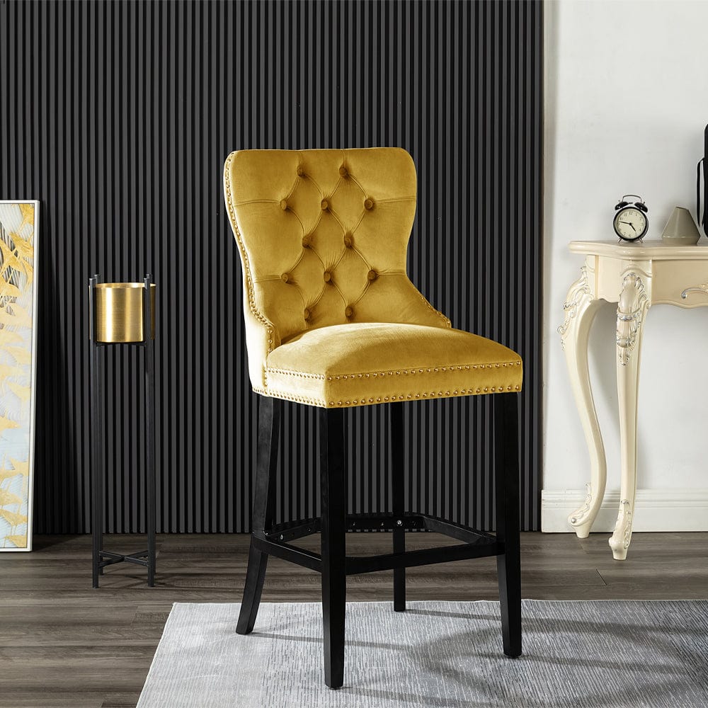 Button Back Stools Avers Velvet Button Back Bar Stool Bar Chair