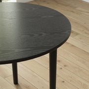 Luna 100cm Black Round Dining Table With Rubber Wood Legs