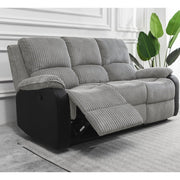 Boston Grey Plush Fabraic 3 Suíochán recliner