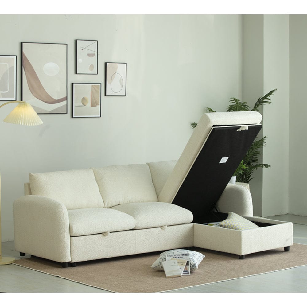 Teddy Fleece 3 Seater Corner Sofa Boucle Storage Sofa With Chaise