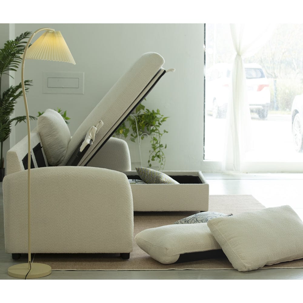 Teddy Fleece 3 Seater Corner Sofa Boucle Storage Sofa With Chaise