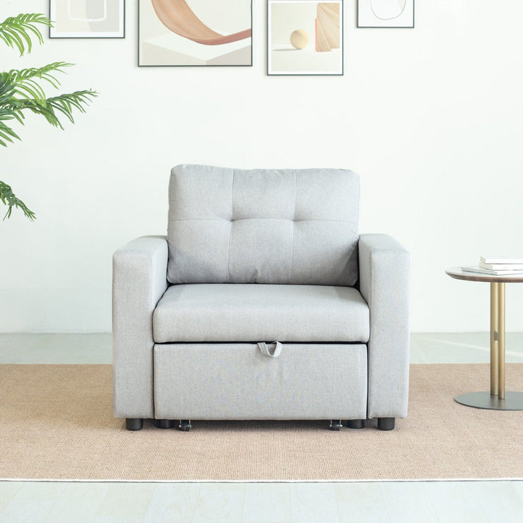 Upholstered Foldable Sofa Bed Pullout Sofa Convertible Sleeper Chair With Arms