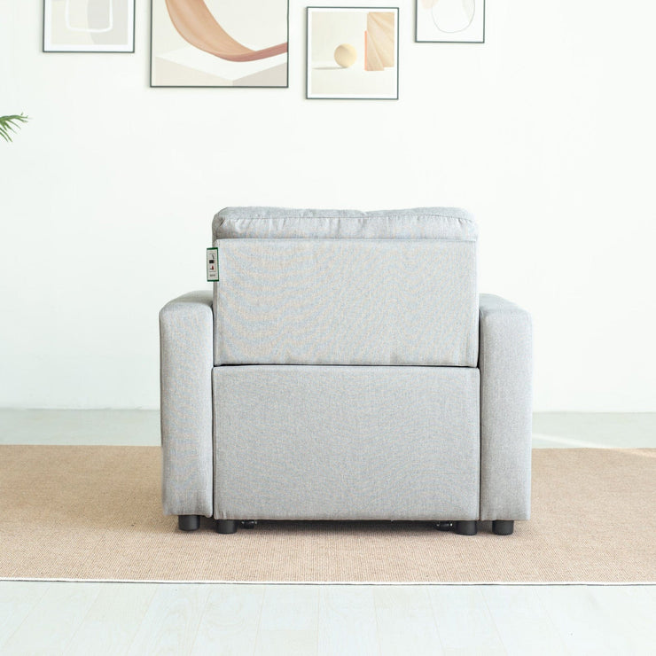 Upholstered Foldable Sofa Bed Pullout Sofa Convertible Sleeper Chair With Arms