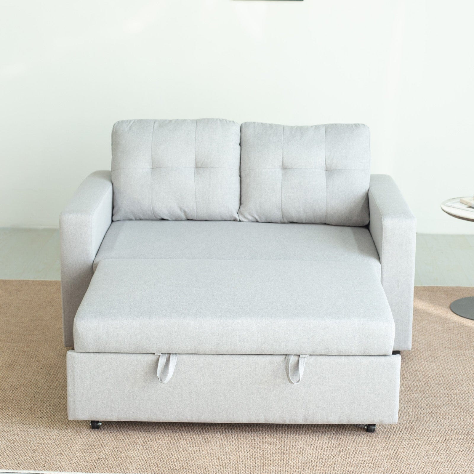 Upholstered Foldable Sofa Bed Pullout Sofa Convertible Sleeper Chair With Arms