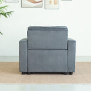 Upholstered Foldable Sofa Bed Pullout Sofa Convertible Sleeper Chair With Arms