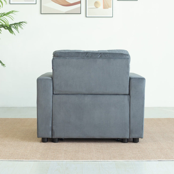 Upholstered Foldable Sofa Bed Pullout Sofa Convertible Sleeper Chair With Arms