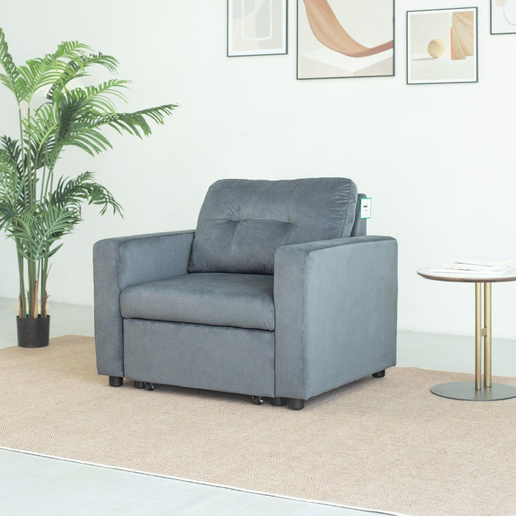 Upholstered Foldable Sofa Bed Pullout Sofa Convertible Sleeper Chair With Arms