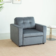 Upholstered Foldable Sofa Bed Pullout Sofa Convertible Sleeper Chair With Arms